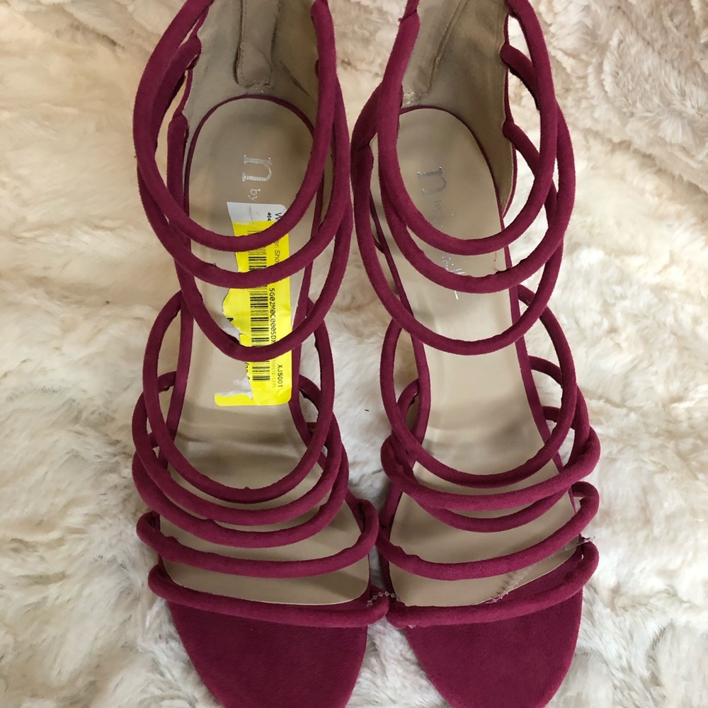 Nicole Miller Dark Hot Pink Strappy Stilettos